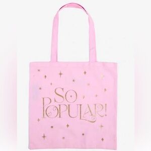 NEW! Authentic Universal Wicked “So Popular” Canvas Tote Bag (Pink & Gold)